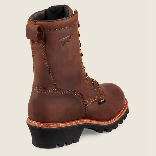 Red Wing Mens Loggermax - 9-inch Insulated Waterproof Toe - Safety Boots Brown - 7842EVJYW